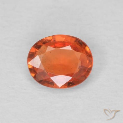0.46ct Натуральный Огонь Оранжевый Сапфир, Овал, Чистота VS
