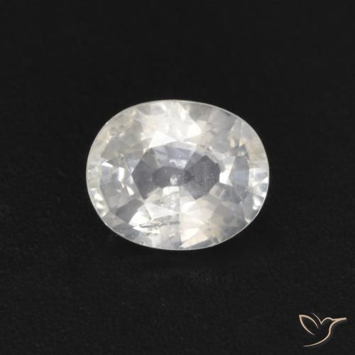 0.49ct Натуральный Белый Сапфир, Овал, Чистота VS