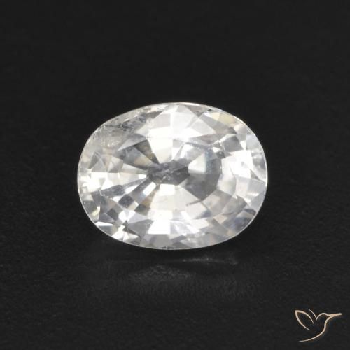 0.53ct Натуральный Белый Сапфир, Овал, Чистота VS