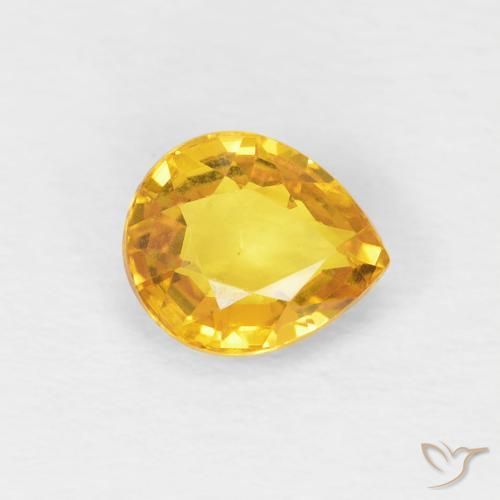 0.88ct Натуральный Золотой Сапфир, Форма груши, VVS-VS