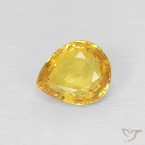 0.74ct Натуральный Золотой Сапфир, Форма груши, VVS-VS