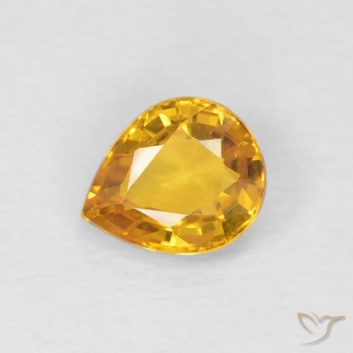0.79ct Натуральный Золотой Сапфир, Форма груши, Чистота VS