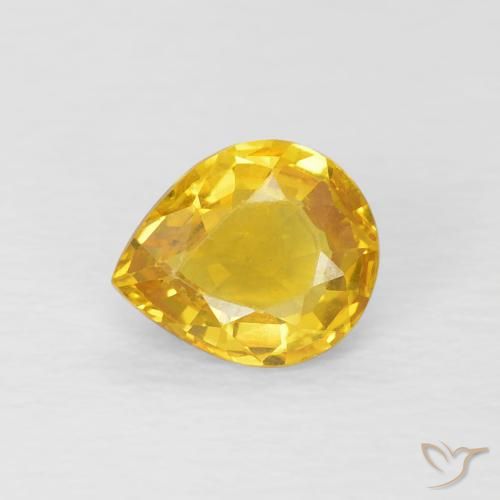 0.76ct Натуральный Золотой Сапфир, Форма груши, Чистота VVS