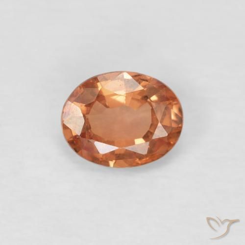 0.49ct Натуральный Светло-коричнево-оранжевый Сапфир, Овал, Чистота VS