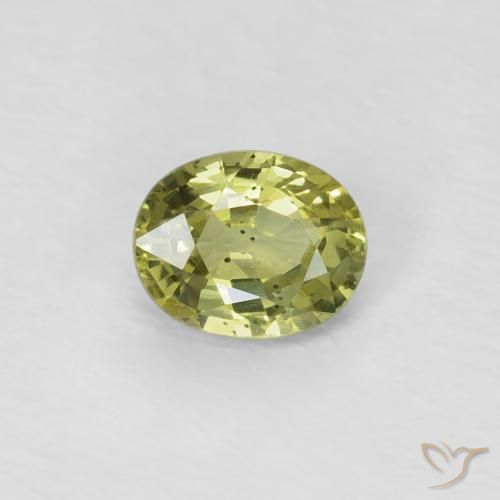 0.52ct Натуральный Средний желтый Сапфир, Овал, Чистота VS