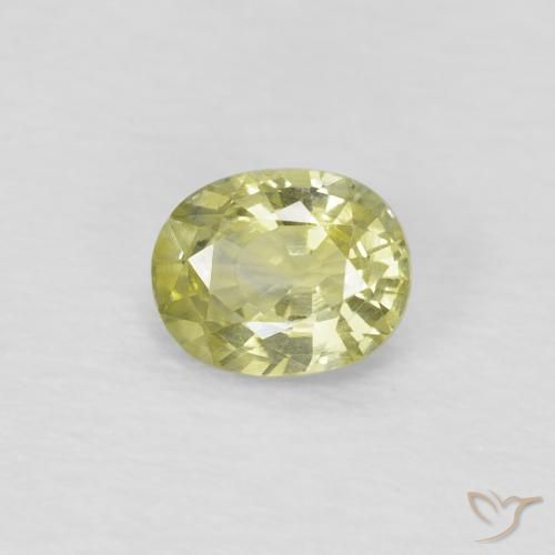 0.48ct Натуральный Светло-желтый Сапфир, Овал, Чистота VS