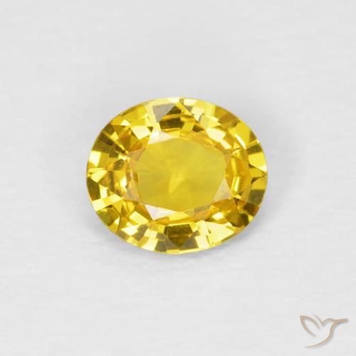 0.62ct Натуральный Средний желтый Сапфир, Овал, Чистота VVS