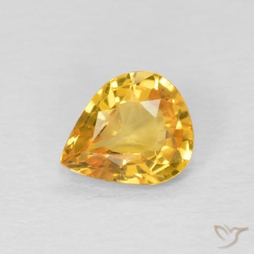 0.60ct Натуральный Золотой Сапфир, Форма груши, Чистота VVS