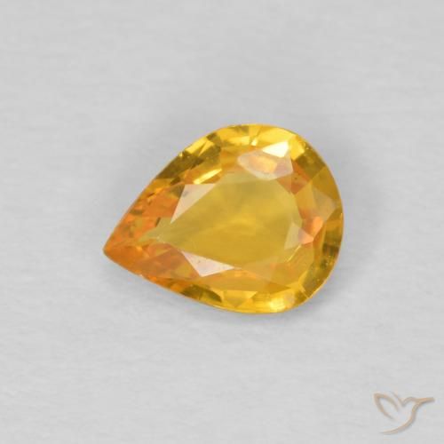 0.50ct Натуральный Темно-золотой Сапфир, Форма груши, Чистота VS