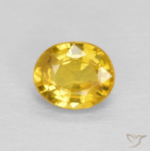 0.93ct Натуральный Золотой Сапфир, Овал, VVS-VS
