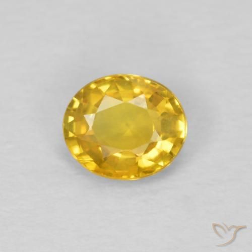 0.55ct Натуральный Средний золотой Сапфир, Овал, VVS-VS