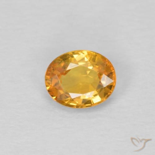 0.45ct Натуральный Оранжево-золотой Сапфир, Овал, VVS-VS