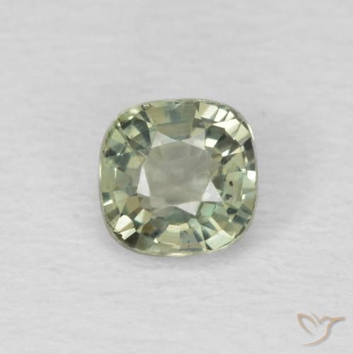 0.47ct Натуральный Серовато-зеленый Сапфир, Подушка, Чистота VS