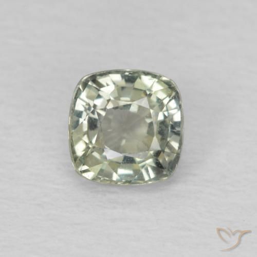 0.53ct Натуральный Светло-зеленый шалфей Сапфир, Подушка, Чистота VS