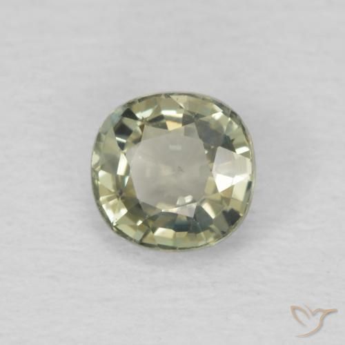 0.54ct Натуральный Светлый лесной зеленый Сапфир, Подушка, Чистота VS