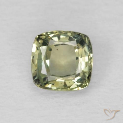 0.59ct Натуральный Светлый лесной зеленый Сапфир, Подушка, Чистота VS