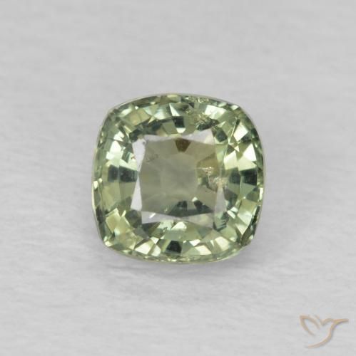 0.64ct Натуральный Светло-зеленый Сапфир, Подушка, Чистота VS