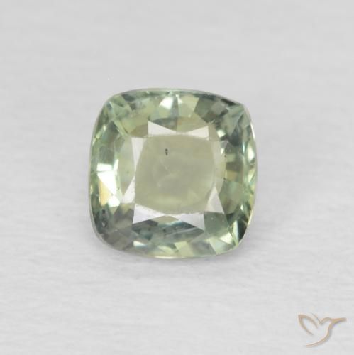 0.49ct Натуральный Светло-зеленый шалфей Сапфир, Подушка, Чистота VS