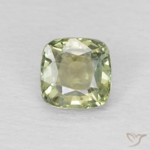 0.57ct Натуральный Светло-грушевый зеленый Сапфир, Подушка, Чистота VS