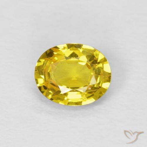 0.64ct Натуральный Средний желтый Сапфир, Овал, Чистота VS