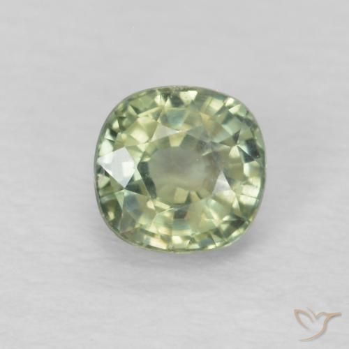 0.51ct Натуральный Очень светлый шалфейный зеленый Сапфир, Подушка, Чистота VS