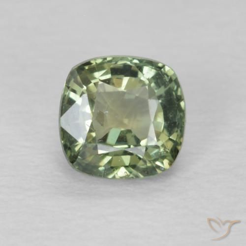 0.60ct Натуральный Зеленый шалфей Сапфир, Подушка, Чистота VS