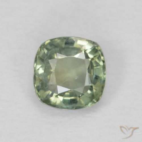 0.52ct Натуральный Зеленый шалфей Сапфир, Подушка, Чистота VS, Photo A