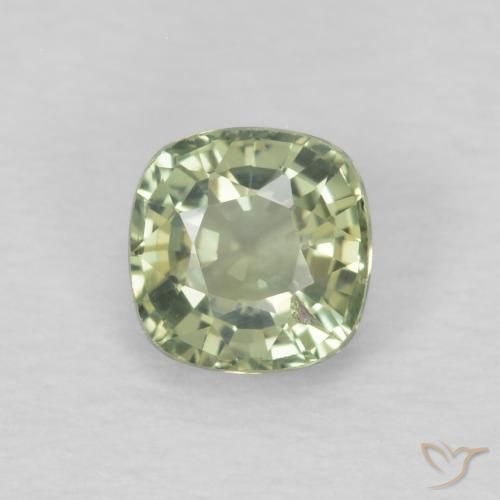 0.48ct Натуральный Очень светло-зеленый Сапфир, Подушка, Чистота VS