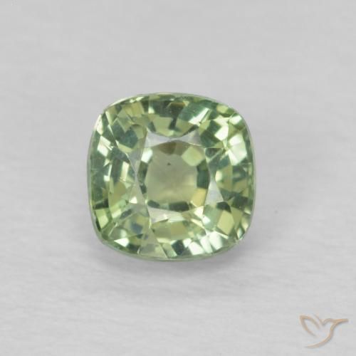 0.54ct Натуральный Светло-зеленый шалфей Сапфир, Подушка, Чистота VS