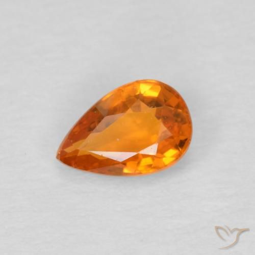 0.57ct Натуральный Средний апельсин Сапфир, Форма груши, Чистота VS