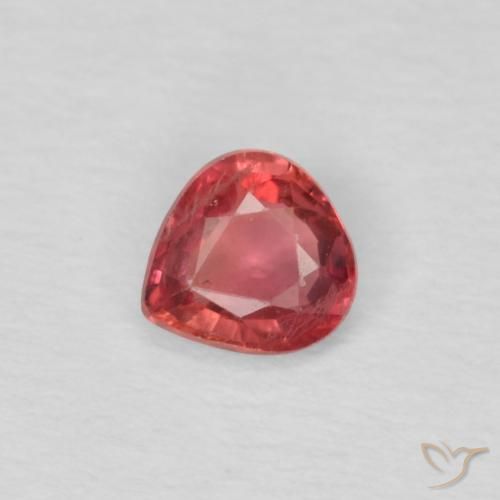 0.44ct Натуральный Средний красный Сапфир, Форма груши, Чистота VS