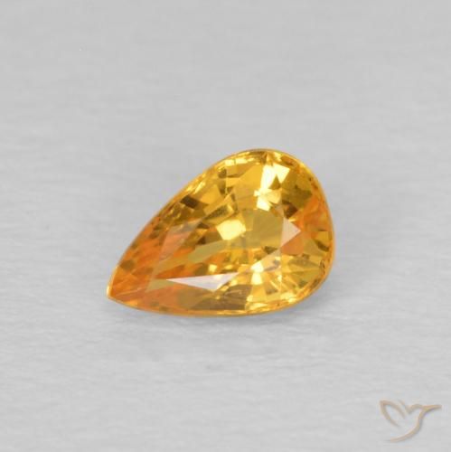 0.61ct Натуральный Средний апельсин Сапфир, Форма груши, Чистота VVS