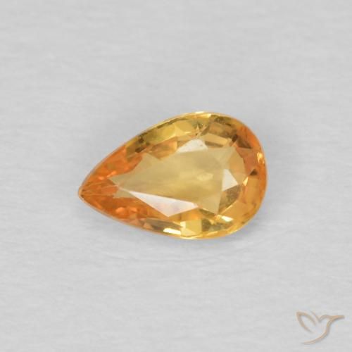 0.51ct Натуральный Темно-золотой Сапфир, Форма груши, VVS-VS