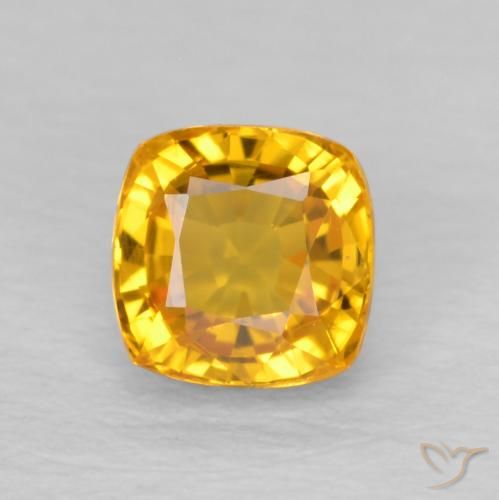 0.71ct Натуральный Среднее золото Сапфир, Подушка, VVS-VS