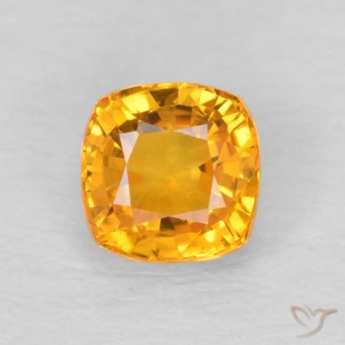 0.70ct Натуральный Оранжево-золотой Сапфир, Подушка, VVS-VS