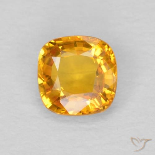 0.50ct Натуральный Оранжево-золотой Сапфир, Подушка, VVS-VS