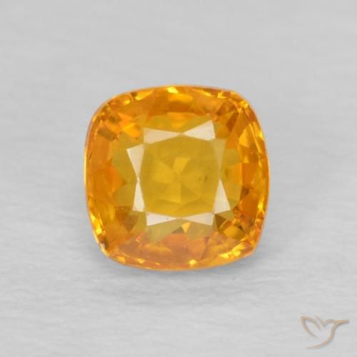 0.59ct Натуральный Оранжево-золотой Сапфир, Подушка, VVS-VS