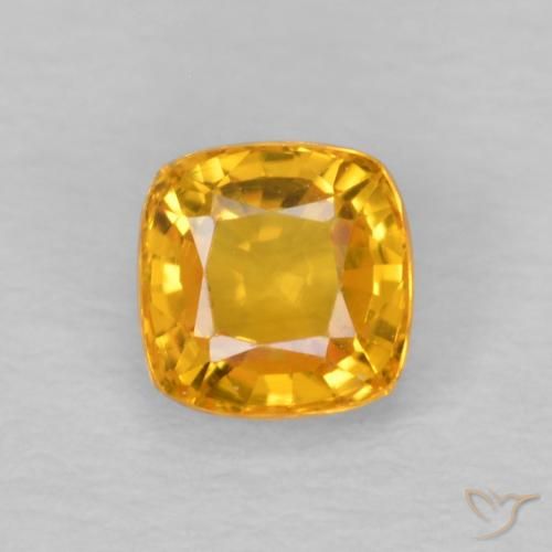 0.62ct Натуральный Средний апельсин Сапфир, Подушка, Чистота VVS