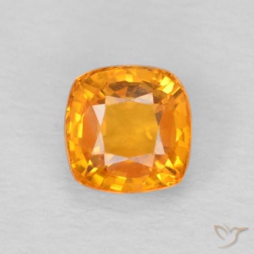 0.67ct Натуральный Средний апельсин Сапфир, Подушка, Чистота VVS