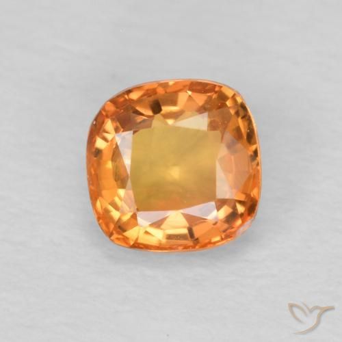 0.51ct Натуральный Красновато-оранжевый Сапфир, Подушка, Чистота VVS