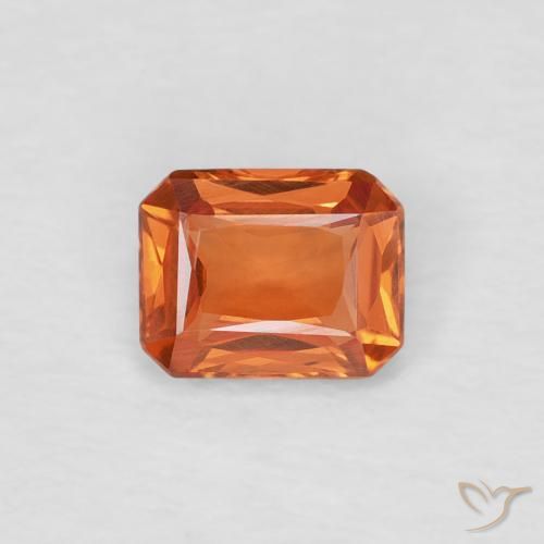 0.42ct Натуральный Medium Dark-Orange Сапфир, Изумрудная огранка, Чистота VVS