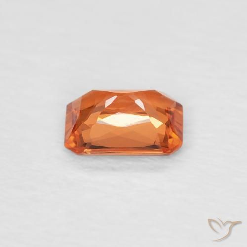 0.42 карата, натуральный Medium Dark-Orange Сапфир, Октагон / Изумрудная Огранка, Чистота VVS