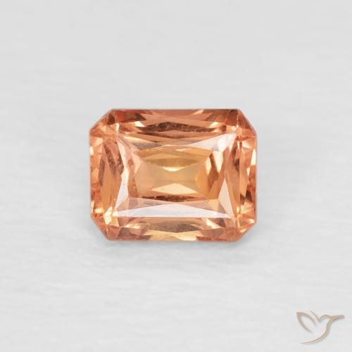 0.55ct Натуральный Средний апельсин Сапфир, Изумрудная огранка, Чистота VVS