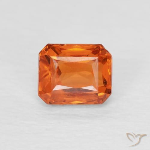 0.79ct Натуральный Средний апельсин Сапфир, Изумрудная огранка, Чистота VVS