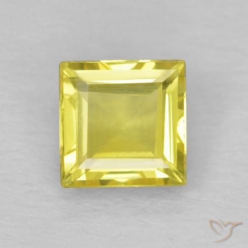 0.56ct Натуральный Светло-желтый Сапфир, Квадрат, Чистота VS