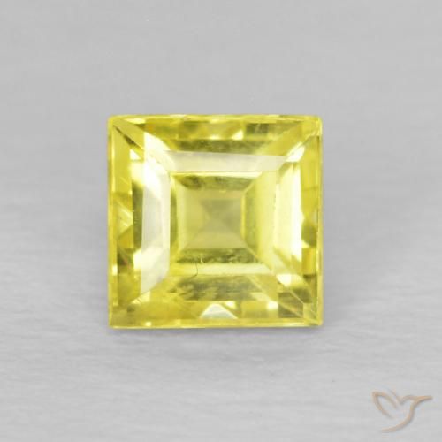 0.68ct Натуральный Светло-желтый Сапфир, Квадрат, Чистота VS