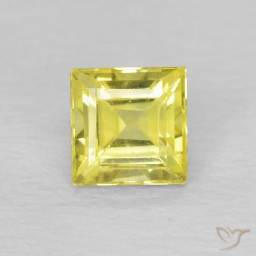 0.54ct Натуральный Светло-желтый кукурузный Сапфир, Квадрат, Чистота VS