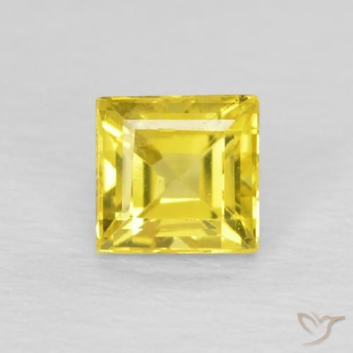 0.54ct Натуральный Кибер-желтый Сапфир, Квадрат, Чистота VS