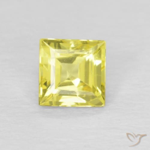 0.46ct Натуральный Светло-желтый Сапфир, Квадрат, VVS-VS