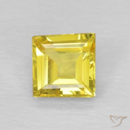 0.50ct Натуральный Светло-желтый Сапфир, Квадрат, VVS-VS